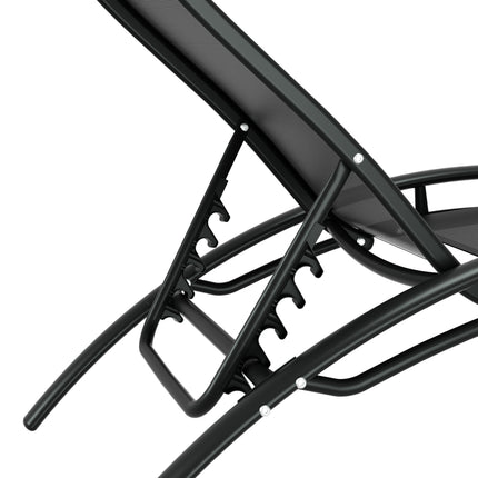 Gardeon 3PC Sun Lounge Outdoor Lounger Steel Table Chairs Patio Furniture Garden.