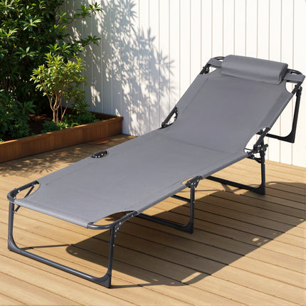 Gardeon Sun Lounger Folding Lounge Beach Chair Patio Outdoor Furniture.