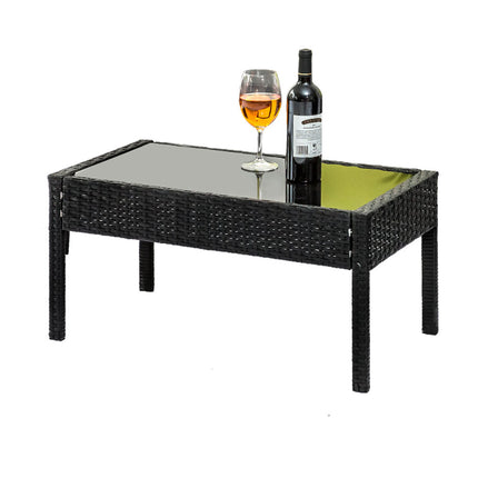 Gardeon Outdoor Sofa Set Wicker Lounge Setting Table and Chairs Storage Cover.
