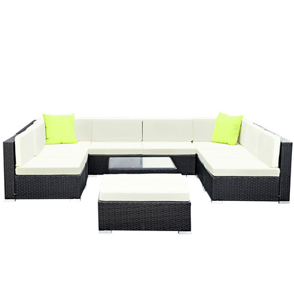 Gardeon 10-Piece Outdoor Sofa Set Wicker Couch Lounge Setting 9 Seater.