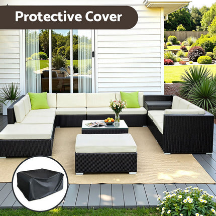 Gardeon 13-Piece Outdoor Sofa Set Wicker Couch Lounge Setting Cover.