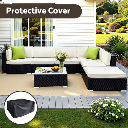 Gardeon 7-Piece Outdoor Sofa Set Wicker Couch Lounge Setting Cover.