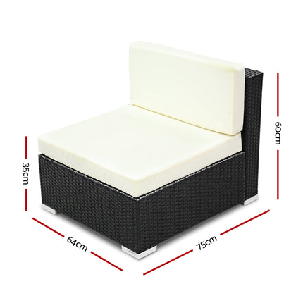 2PC Gardeon Outdoor Furniture Sofa Set Wicker Rattan Garden Lounge Chair Setting.