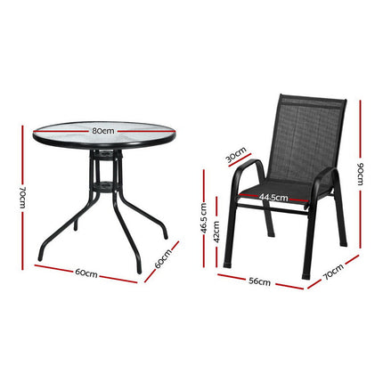 Gardeon Outdoor Dining Set Table and Chairs Patio Garden Furniture Bistro Set.