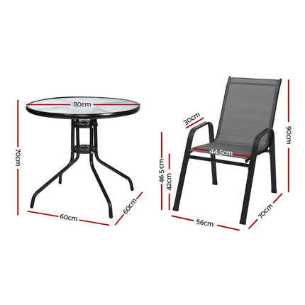 Gardeon Outdoor Dining Set Table and Chairs Patio Garden Furniture Bistro Set.
