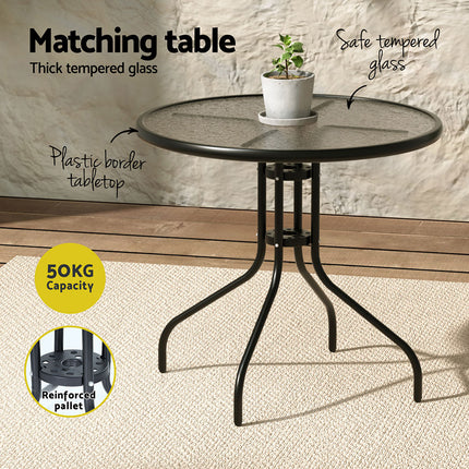 Gardeon Outdoor Dining Set Table and Chairs Patio Garden Furniture Bistro Set.