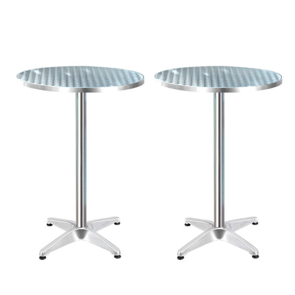 Gardeon Set of 2 Outdoor Bar Table Aluminium Round 70/110CM.