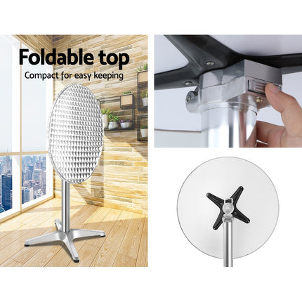 Gardeon Set of 2 Outdoor Bar Table Aluminium Round 70/110CM.