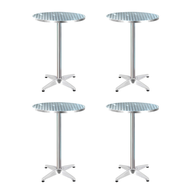 Gardeon Set of 4 Outdoor Bar Table Aluminium Round 70/110CM.