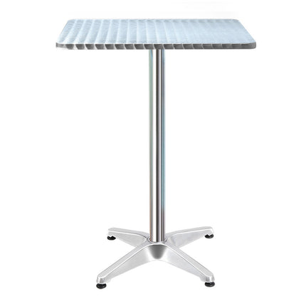 Gardeon Outdoor Bar Table Adjustable Aluminium Square 70/110cm.
