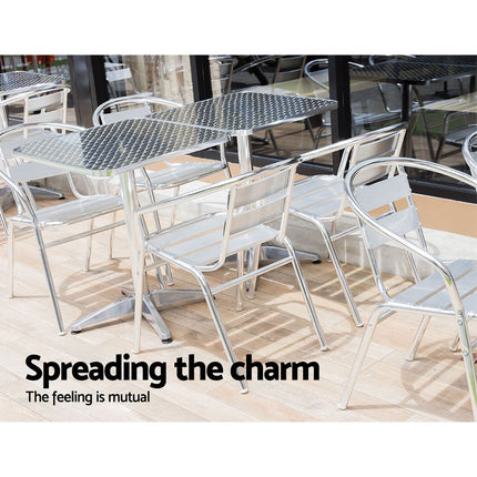 Gardeon Outdoor Bar Table Adjustable Aluminium Square 70/110cm.