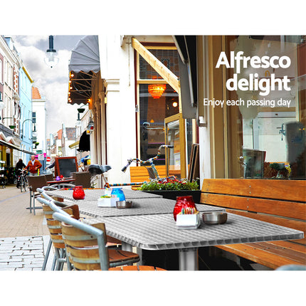 Gardeon Outdoor Bar Table Adjustable Aluminium Square 70/110cm.