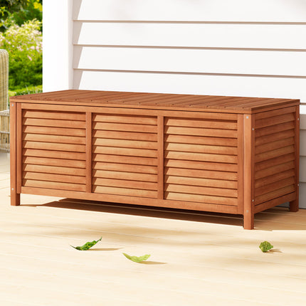 Gardeon Outdoor Storage Bench Box 210L Wooden Patio Furniture Garden Chair Seat.