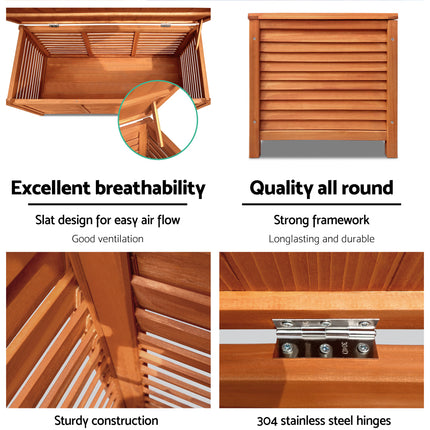 Gardeon Outdoor Storage Bench Box 210L Wooden Patio Furniture Garden Chair Seat.