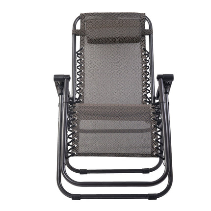 Gardeon 2PC Zero Gravity Chair Folding Outdoor Recliner Adjustable Sun Lounge Camping Beige.