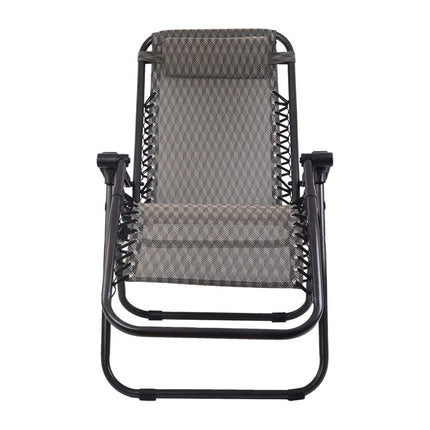 Gardeon Zero Gravity Chair Folding Outdoor Recliner Adjustable Sun Lounge Camping Grey.