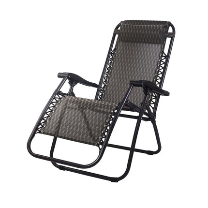 Gardeon Zero Gravity Chair Folding Outdoor Recliner Adjustable Sun Lounge Camping Grey.