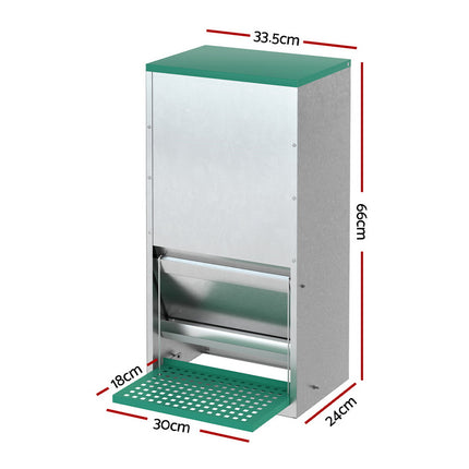Giantz Automatic Chicken Feeder Port Coop Chick Poultry Treadle Self Opening.