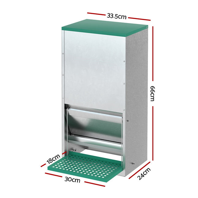 Giantz Automatic Chicken Feeder Port Coop Chick Poultry Treadle Self Opening.