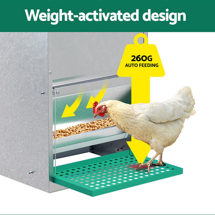 Giantz Automatic Chicken Feeder Port Coop Chick Poultry Treadle Self Opening.