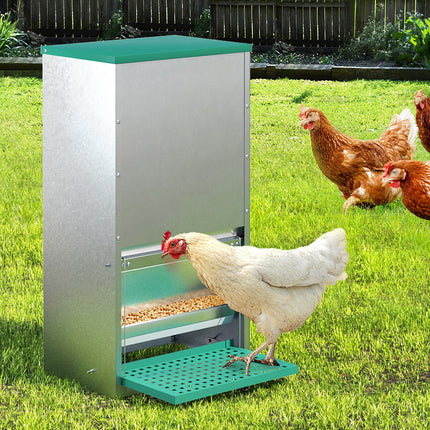 Giantz Automatic Chicken Feeder Port Coop Chick Poultry Treadle Self Opening.