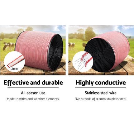 Giantz Electric Fence Poly Tape 2000M.