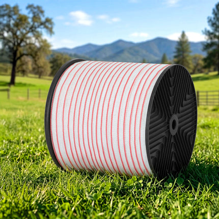 Giantz Electric Fence Tape Polytape 400M Electric Fence Wire Red White.