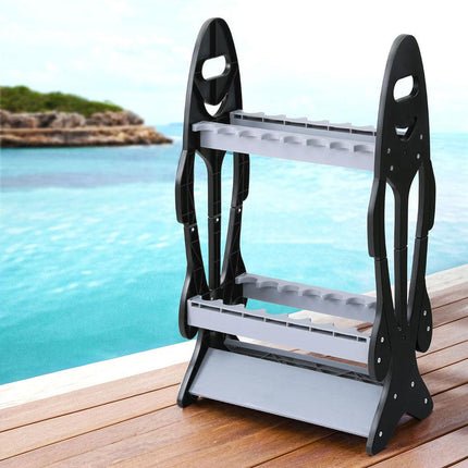 Seamanship Fishing Rod Holder 16 Storage Rack Fishing Pole Stand Garage Organizer Holds.