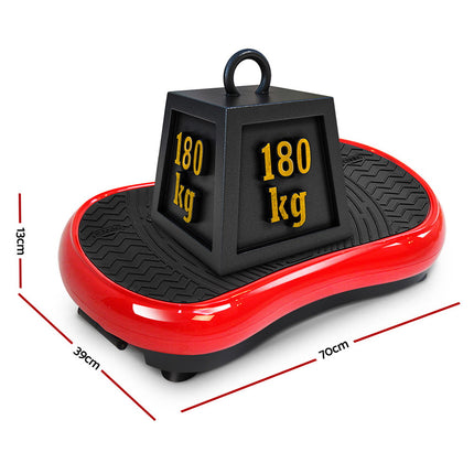 Everfit Vibration Machine Platform Vibrator Resistance Rope Home Fitness Red.