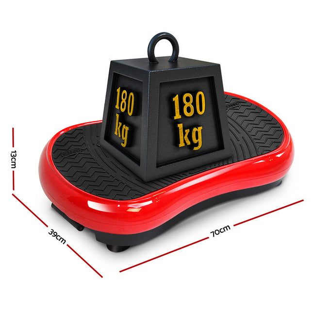 Everfit Vibration Machine Platform Vibrator Resistance Rope Home Fitness Red.