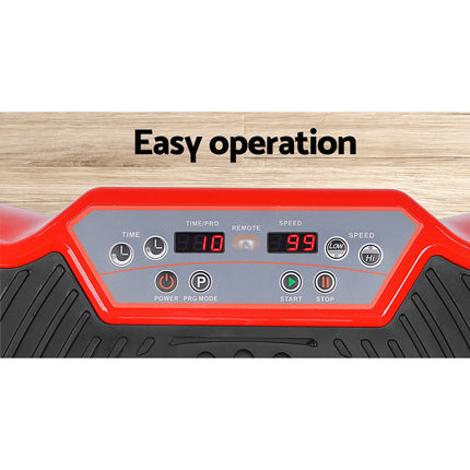 Everfit Vibration Machine Platform Vibrator Resistance Rope Home Fitness Red.