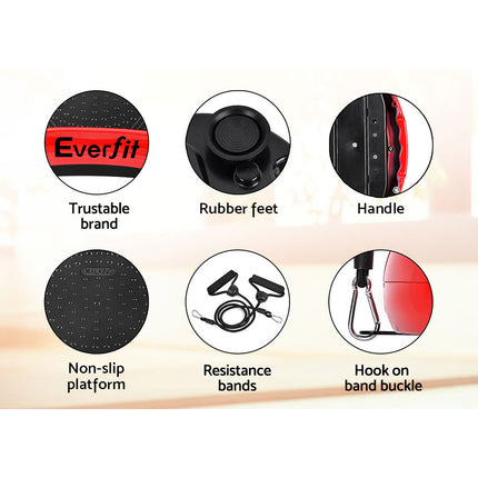 Everfit Vibration Machine Platform Vibrator Resistance Rope Home Fitness Red.