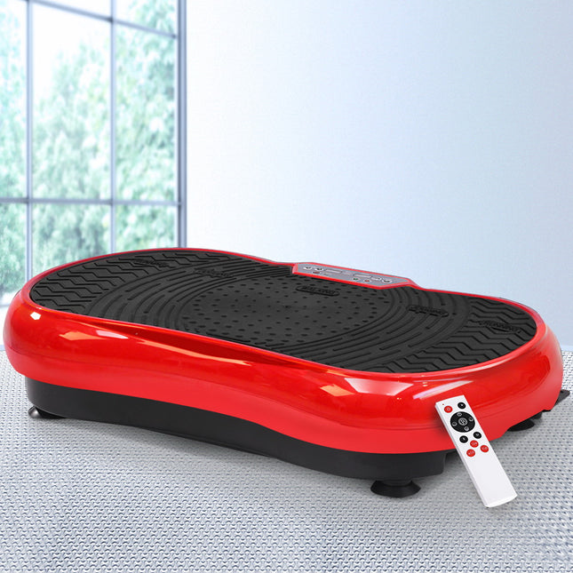 Everfit Vibration Machine Platform Vibrator Resistance Rope Home Fitness Red.