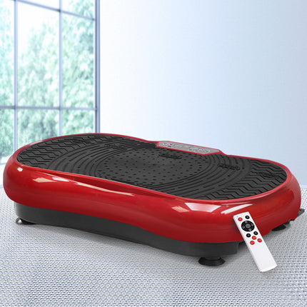 Everfit Vibration Machine Platform Resistance Rope Home Fitness Dark Red.