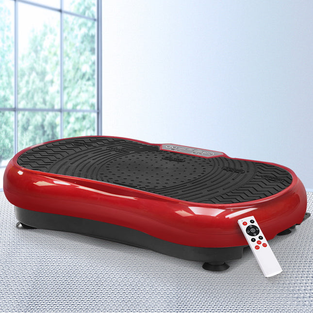 Everfit Vibration Machine Platform Resistance Rope Home Fitness Dark Red.