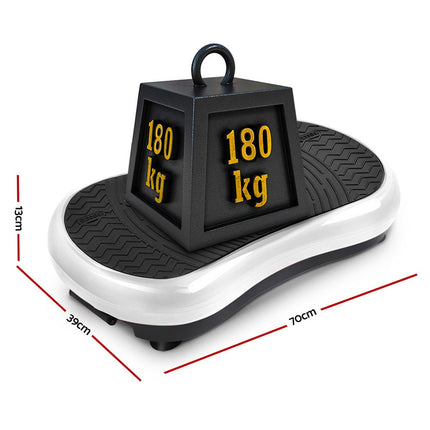 Everfit Vibration Machine Platform Vibrator Resistance Rope Home Fitness White.