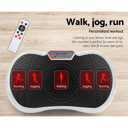 Everfit Vibration Machine Platform Vibrator Resistance Rope Home Fitness White.