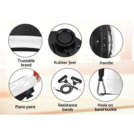 Everfit Vibration Machine Platform Vibrator Resistance Rope Home Fitness White.