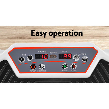 Everfit Vibration Machine Platform Vibrator Resistance Rope Home Fitness White.