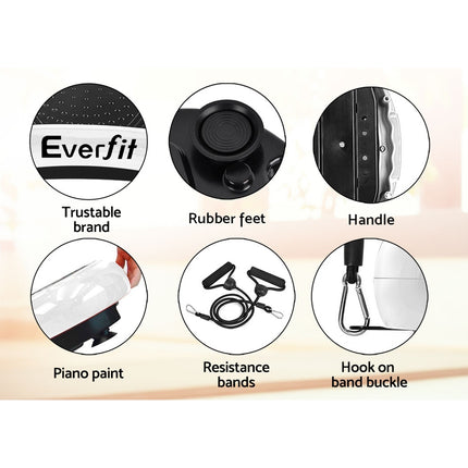 Everfit Vibration Machine Platform Vibrator Resistance Rope Home Fitness White.