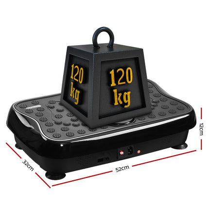 Everfit Vibration Machine Platform Vibrator With Resistance Rope Home Gym Black.
