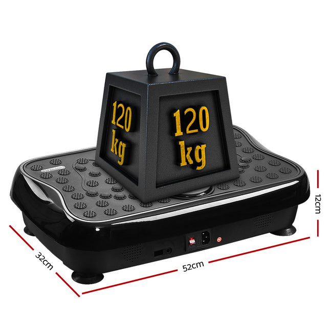 Everfit Vibration Machine Platform Vibrator With Resistance Rope Home Gym Black.