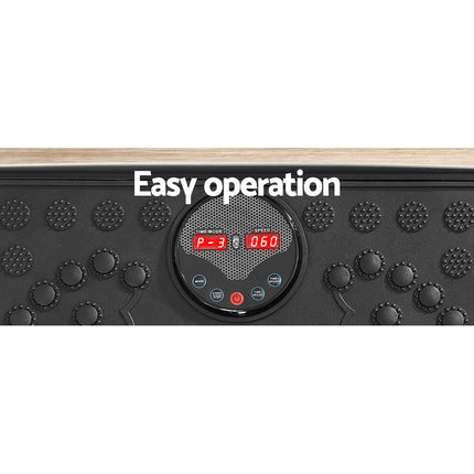 Everfit Vibration Machine Platform Vibrator With Resistance Rope Home Gym Black.