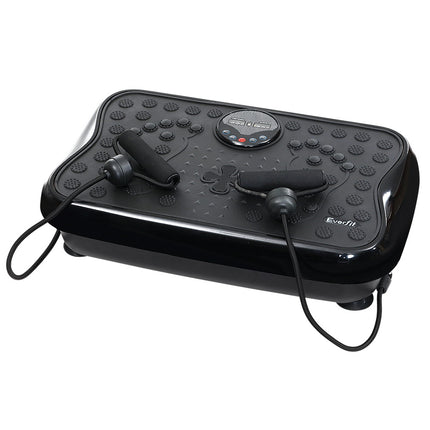 Everfit Vibration Machine Platform Vibrator With Resistance Rope Home Gym Black.