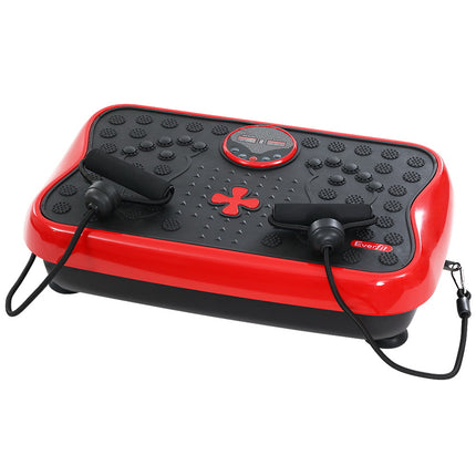 Everfit Vibration Machine Platform Vibrator with Resistance Rope Home Gym Red.