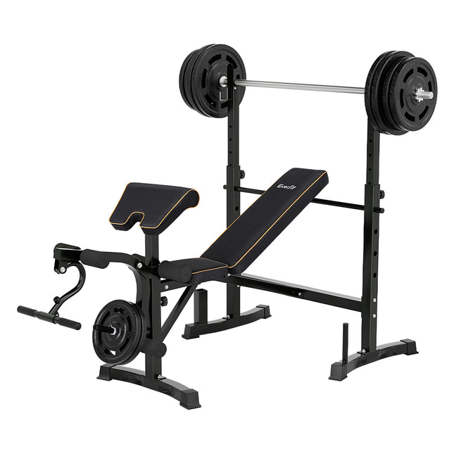 Everfit Weight Bench 10 in 1 Bench Press Home Gym Station 330kg Capacity.