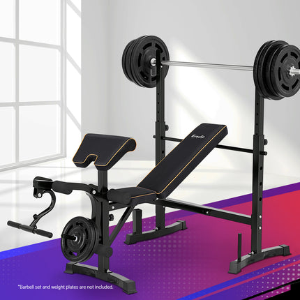 Everfit Weight Bench 10 in 1 Bench Press Home Gym Station 330kg Capacity.
