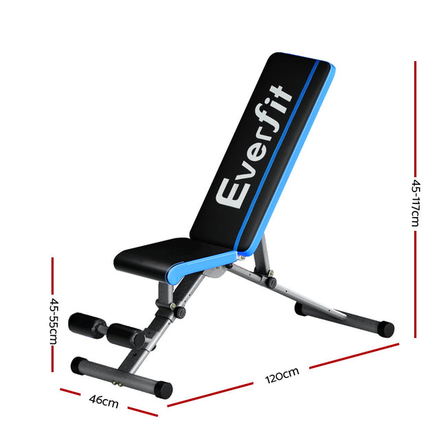 Everfit Weight Bench Adjustable FID Bench Press Home Gym 330kg Capacity.