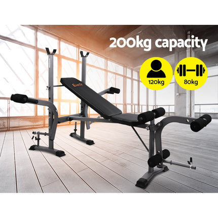 Everfit Weight Bench 8 in 1 Bench Press Adjustable Home Gym Station 200kg.