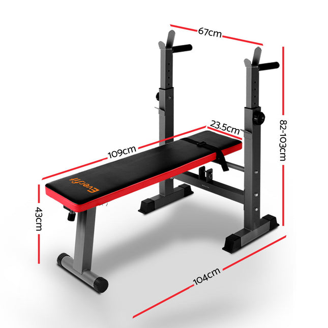Everfit Weight Bench Squat Rack Bench Press Home Gym Equipment 200kg.
